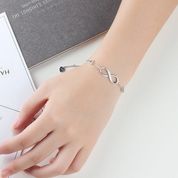Infinite Love Silver Charm Bracelet - Paintsy - - Paintsy Jewelry & Watches