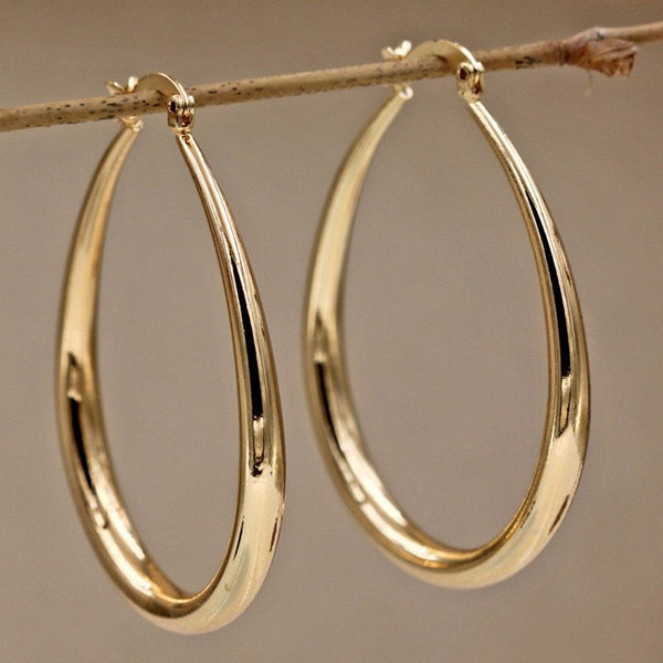 Stylish Oval Metal Earrings