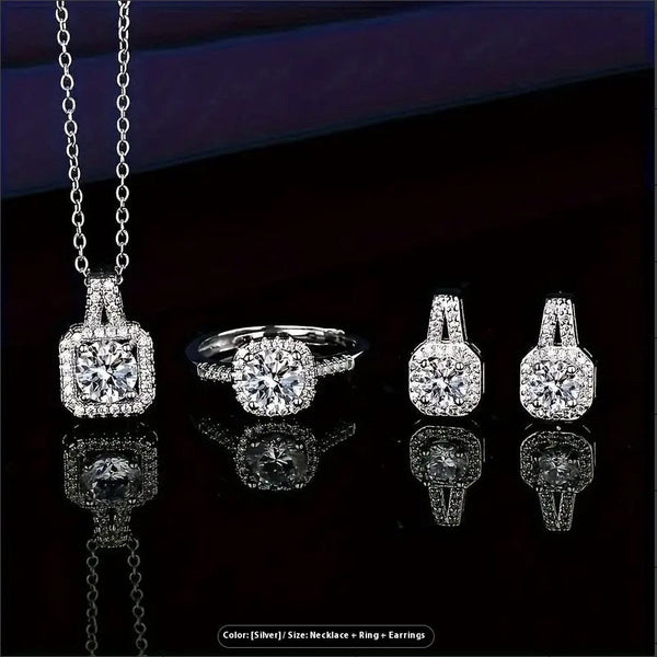 Sparkling Silver Jewelry Set