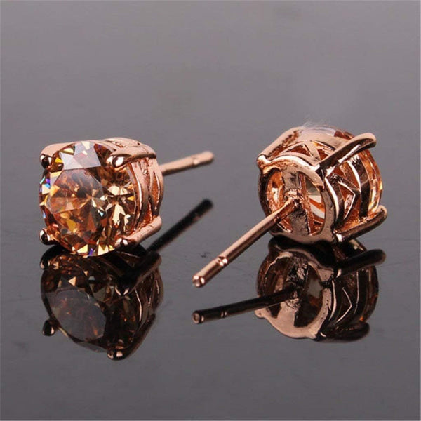 Rose Gold Sparkle Stud Earrings