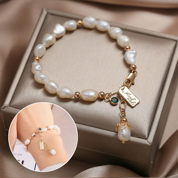 Elegant Pearl Zircon Bracelet