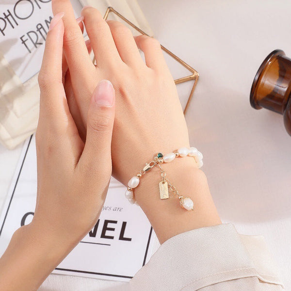 Elegant Pearl Zircon Bracelet