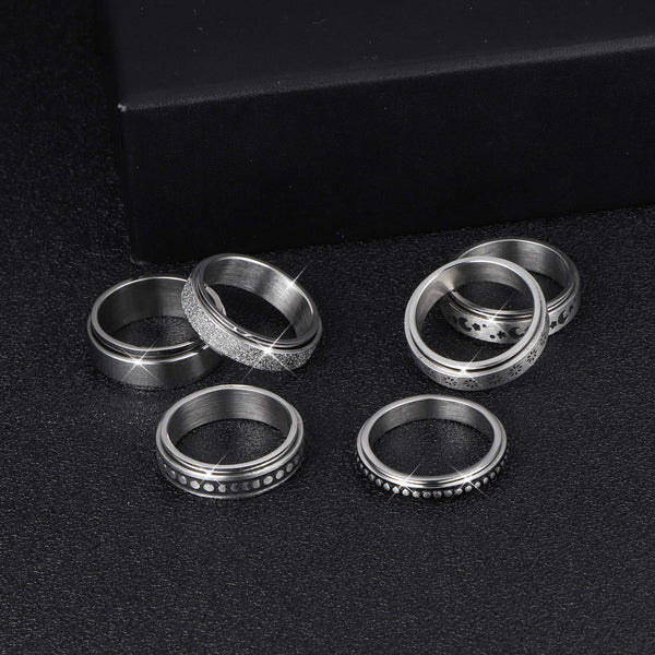 Moon Star Spinner Ring