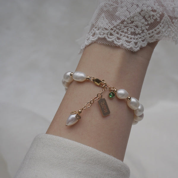 Elegant Pearl Zircon Bracelet - Paintsy - - Paintsy Jewelry & Watches