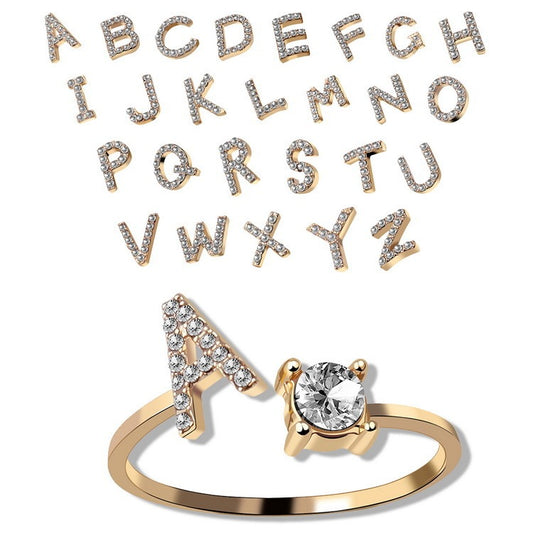 Elegant Initial Letter Ring - Paintsy - 5 - Paintsy