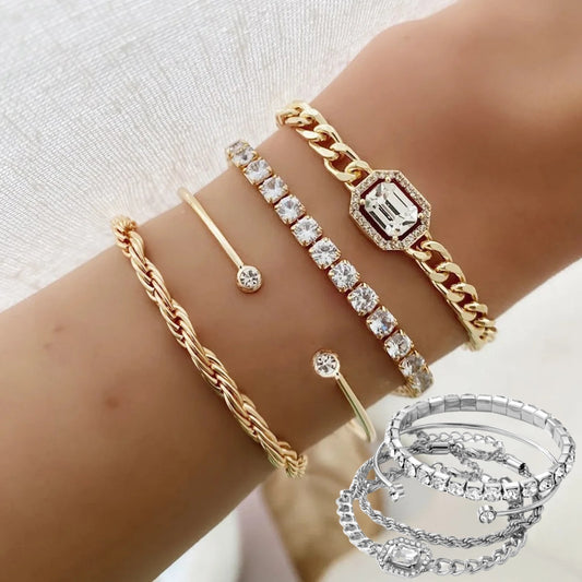 Elegant Crystal Bracelet Set - Paintsy - 0 - My Store