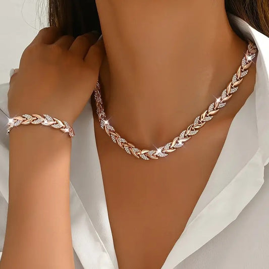 Elegant Willow Leaf Jewelry Set