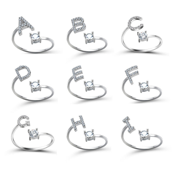 Elegant Initial Letter Ring - Paintsy -  - Paintsy